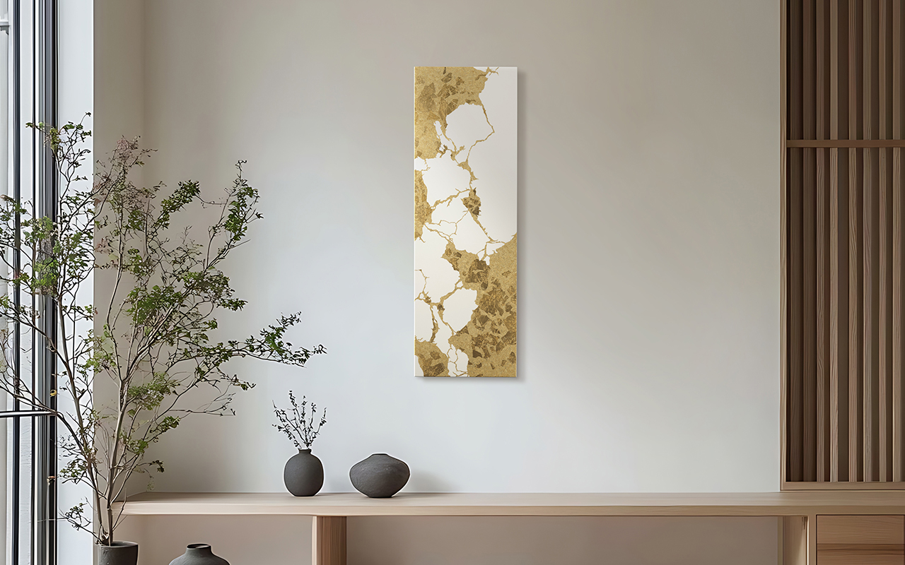 金沢箔の光が宿る、職人の手によるモダンアートパネル